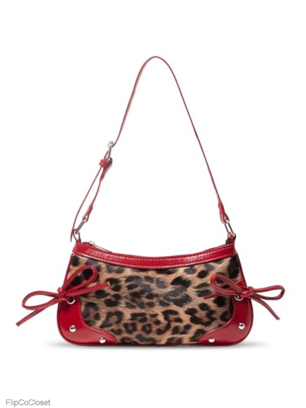 Leopard Print Vegan Leather Clutch Crossbody Evening Bag